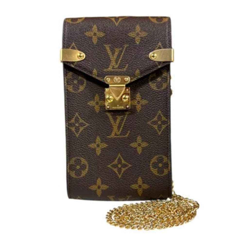 Louis Vuitton Phone Pouch Clutch Metis Monogram Shoulder Bag Canvas Brown Chain